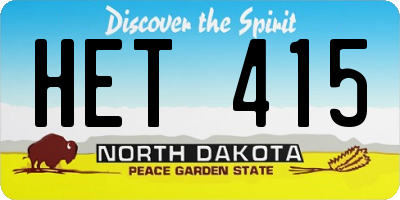 ND license plate HET415