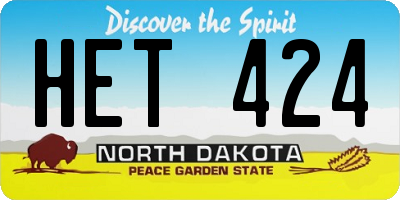 ND license plate HET424