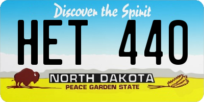 ND license plate HET440