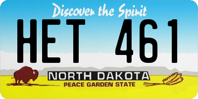 ND license plate HET461