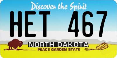 ND license plate HET467