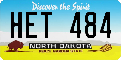 ND license plate HET484