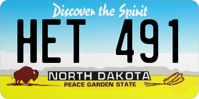 ND license plate HET491