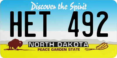 ND license plate HET492