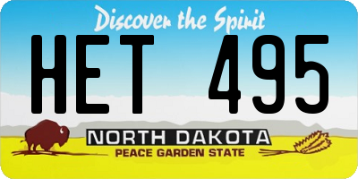 ND license plate HET495