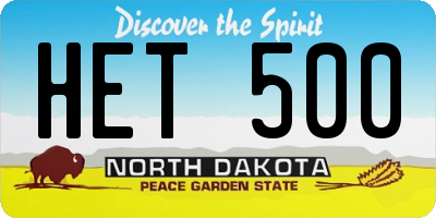 ND license plate HET500