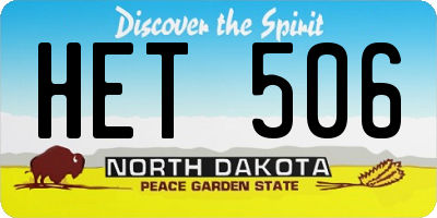 ND license plate HET506