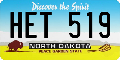 ND license plate HET519