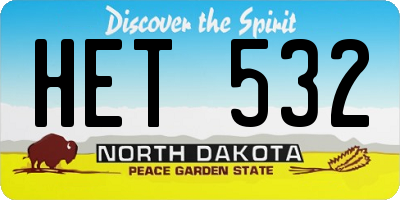 ND license plate HET532