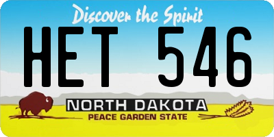 ND license plate HET546