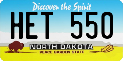 ND license plate HET550