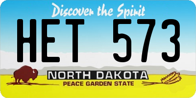 ND license plate HET573