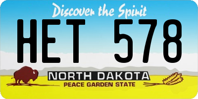 ND license plate HET578