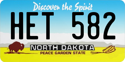 ND license plate HET582