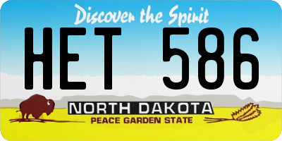 ND license plate HET586