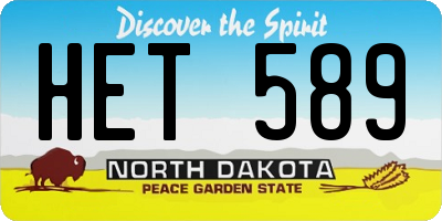 ND license plate HET589