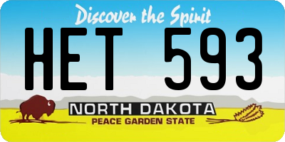 ND license plate HET593