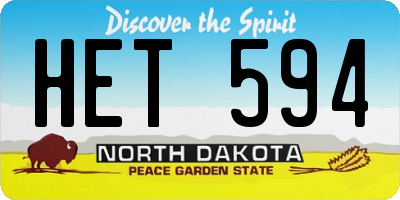 ND license plate HET594
