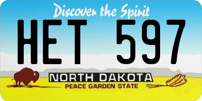 ND license plate HET597