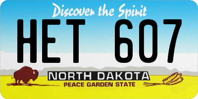 ND license plate HET607