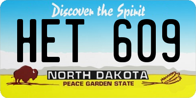 ND license plate HET609