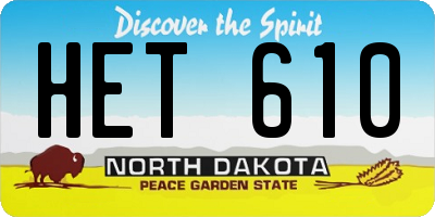 ND license plate HET610