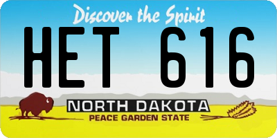 ND license plate HET616