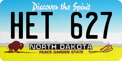 ND license plate HET627