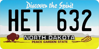 ND license plate HET632