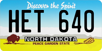 ND license plate HET640