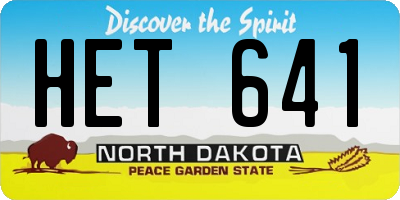 ND license plate HET641