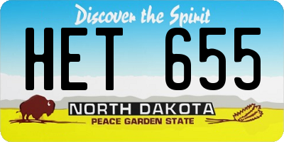 ND license plate HET655