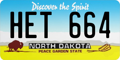 ND license plate HET664