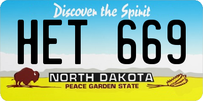 ND license plate HET669