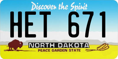 ND license plate HET671