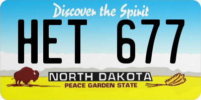 ND license plate HET677