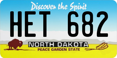 ND license plate HET682
