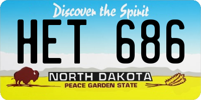 ND license plate HET686