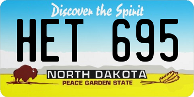 ND license plate HET695