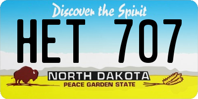 ND license plate HET707