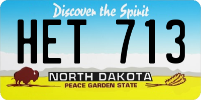 ND license plate HET713