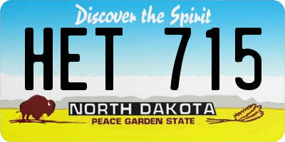 ND license plate HET715