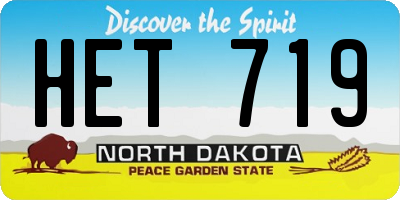 ND license plate HET719