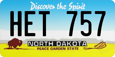 ND license plate HET757