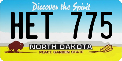 ND license plate HET775