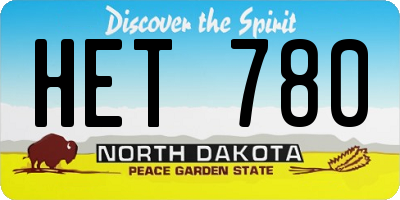 ND license plate HET780