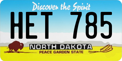 ND license plate HET785