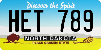 ND license plate HET789