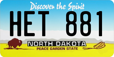 ND license plate HET881