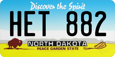 ND license plate HET882